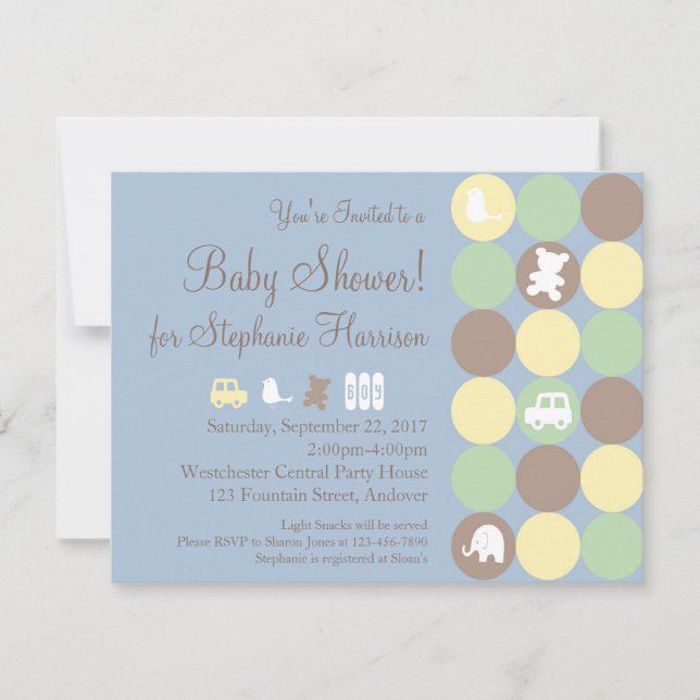 Powder Dots Baby Shower Invitation (Front)