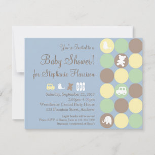 Powder Dots Baby Shower Invitation