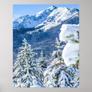 Powder Forest // Blue Snow Cap Mountain Poster
