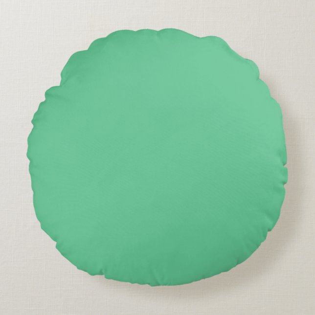 Powder grey Green Blue solid plain colour Custom Round Cushion (Front)