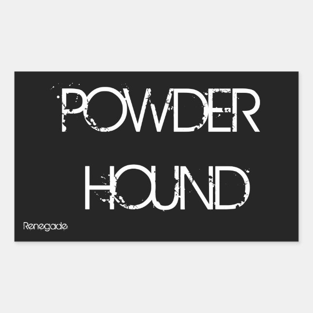 Powder Hound Rectangular Sticker (Front)