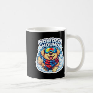 Powder hound ski lover dog woman skier girl winter coffee mug