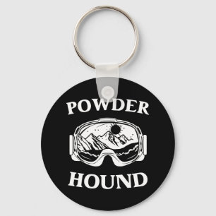 Powder Hound Snowboarding Skiing Winter Sport Top  Key Ring