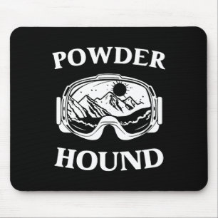 Powder Hound Snowboarding Skiing Winter Sport Top Mouse Pad