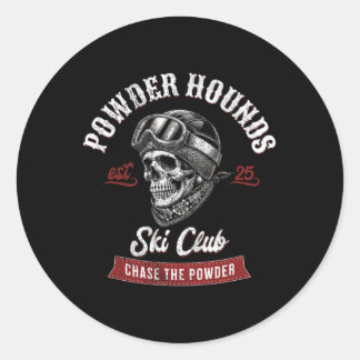 Powder Hounds Freestyle Skiing Skiers Winter Adven Classic Round Sticker