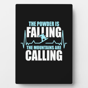 Powder Is Falling Snowboard Plaque