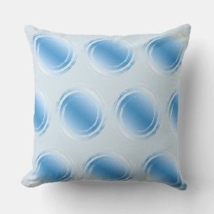 Powder Light Blue Polka Dot Swirling Circles Cushion