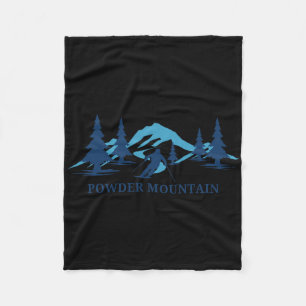 Powder Mountain Montana Ski Resort Skiing Skier Fleece Blanket