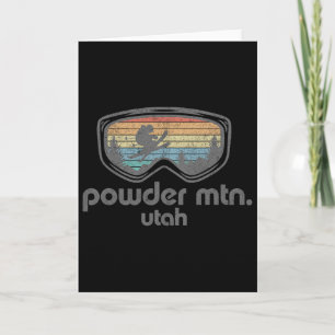 Powder Mountain Utah Ski Resort Skiing Retro Skier Card