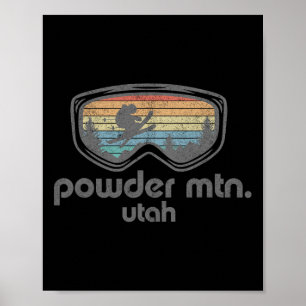 Powder Mountain Utah Ski Resort Skiing Retro Skier Poster