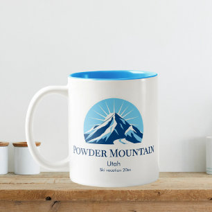 Powder Mountain utah ski resort souvenir Two-Tone Coffee Mug