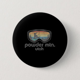 Powder Mountain Utah Snowboard Retro Snowboarding 6 Cm Round Badge