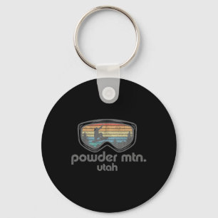 Powder Mountain Utah Snowboard Retro Snowboarding  Key Ring