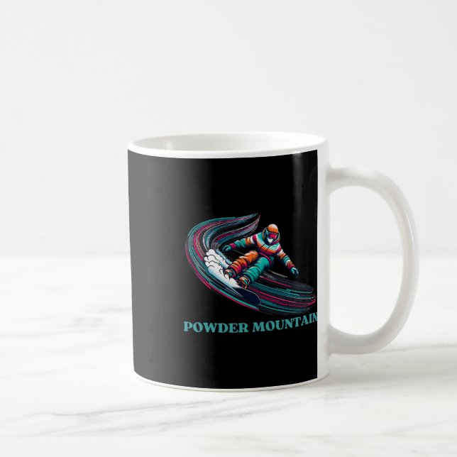 Powder Mountain Utah Snowboarding  Coffee Mug (Right)