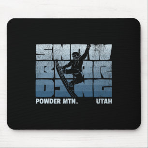 Powder Mountain Utah Snowboarding Resort Vintage S Mouse Pad