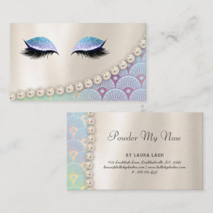 Powder my Nose Makeup Eye Lash Lashes Mermaid Business Card