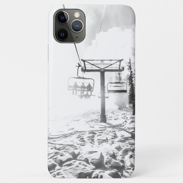 Powder on the Hill // Black and White Skilift Case-Mate iPhone Case (Back)