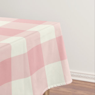 Powder Pink Gingham / Buffalo Check Tablecloth