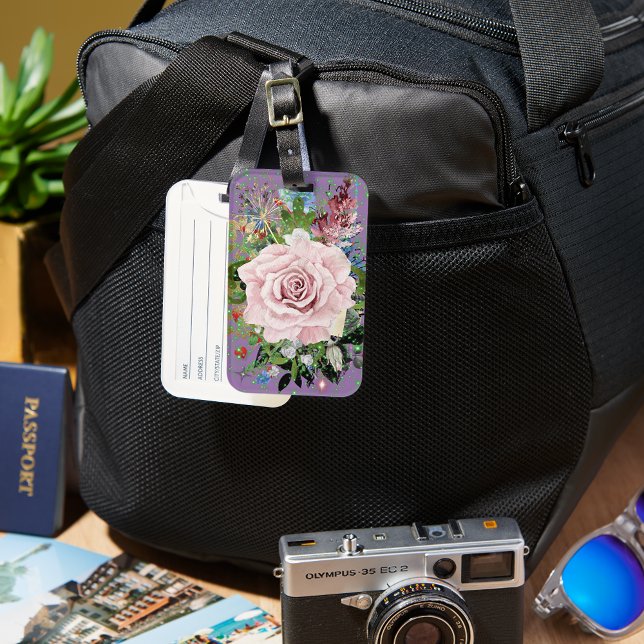 Powder Pink Rose Luggage Tag (Creator Uploaded)