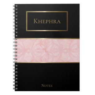 Powder Pink Simple Watercolor Name Notebook