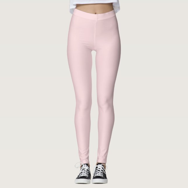 Powder Pink Solid Colour Leggings (Front)