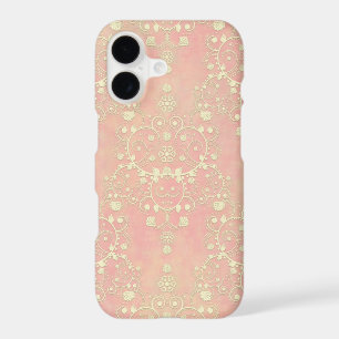 Powder Puff Peachy Pink Girly Damask