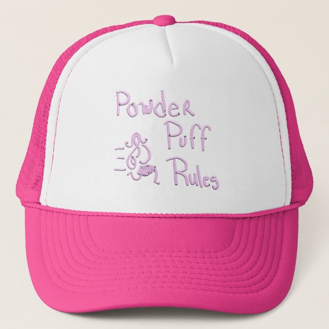 Powder Puff Rules Trucker Hat (Front)