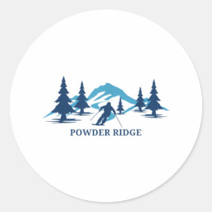 Powder Ridge Minnesota Ski Resort Skiing Skier _1 Classic Round Sticker