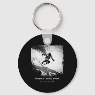 Powder Ridge Park United States Ski Skiing Skier _ Key Ring