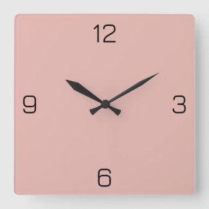 Powder Rose E6B6B0 Colour - Option to Add Name Square Wall Clock