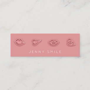 Powder Rose Lip Nurse Cosmetic Injector Qr Logo  Mini Business Card