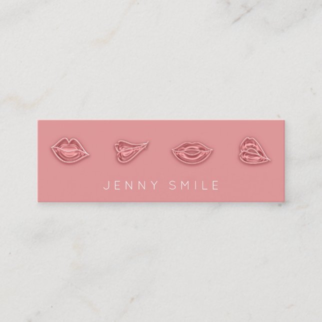 Powder Rose Lip Nurse Cosmetic Injector Qr Logo  Mini Business Card (Front)