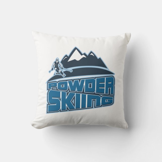 Powder Skiing Winter Sports in Moguls Cushion (Front)