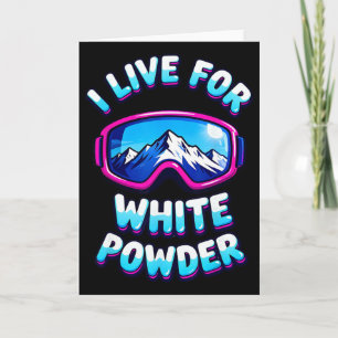 Powder Snow Skiing Retro Snowboard Goggles Mountai Card