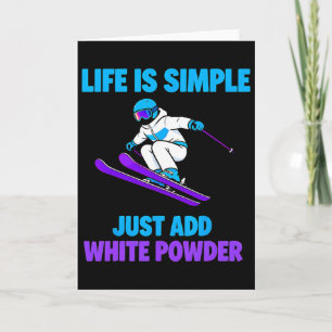 Powder Snow Skiing Retro Snowboard Goggles Mountai Card