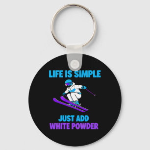 Powder Snow Skiing Retro Snowboard Goggles Mountai Key Ring