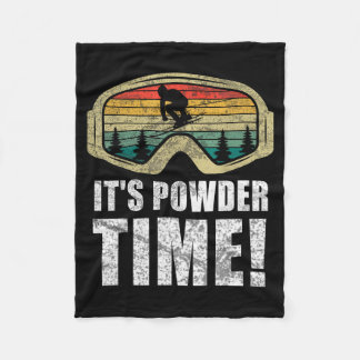 Powder time funny skiing snow freestyle winter top fleece blanket