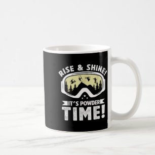 Powder time skiing goggles winter sports skier coffee mug