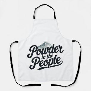 "Powder to the People" Retro Snowboard & Ski Apron