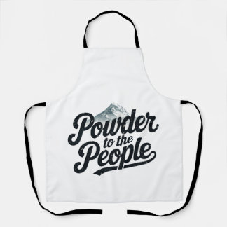 "Powder to the People" Retro Snowboard & Ski Apron