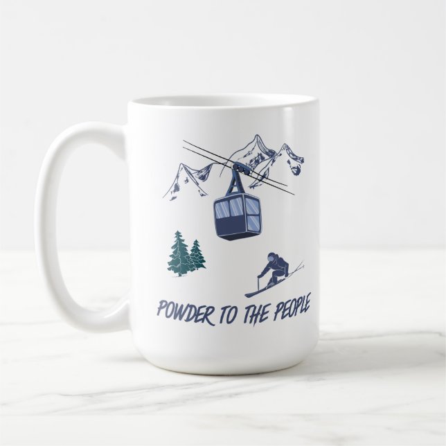 Powder to The People Ski Resort Coffee Mug (Left)