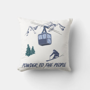 Powder to The People Ski Resort Cushion