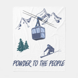 Powder to The People Ski Resort Fleece Blanket