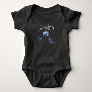 Powder to The People Snowboarder Ski Resort Baby Bodysuit