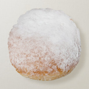 Powdered Doughnut Round Throw Pillow