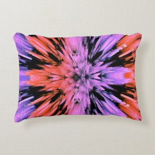 Powdered Pink Explosion Abstract Accent Pillow