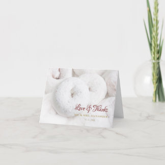Powdered Sugar Donut Wedding Thank You Card