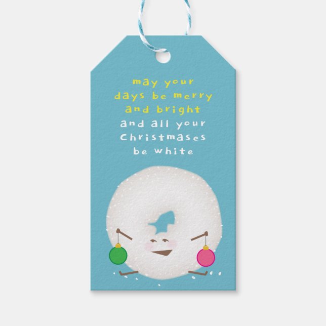 Powdered Sugar Doughnut Christmas  Gift Tags (Front)