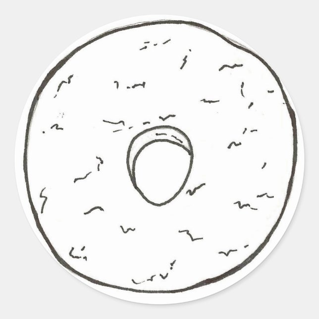 Powdered Sugar Doughnut Doughnut Breakfast Pastry Classic Round Sticker (Front)