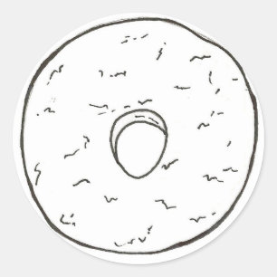 Powdered Sugar Doughnut Doughnut Breakfast Pastry Classic Round Sticker